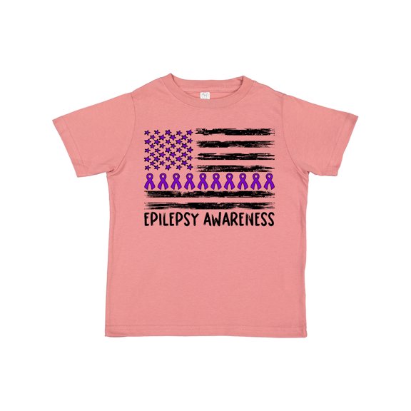 Inktastic Epilepsy Awareness Purple Ribbons and Flag Boys or Girls Toddler T-Shirt