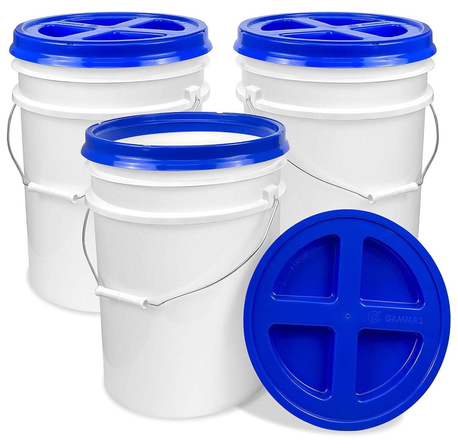 5 Gallon Bucket with Gamma Seal Screw on Airtight Lid, Food Grade