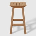 thumbnail image 2 of WestinTrends Malibu 24" HDPE Outdoor Patio Counter High Backless Square Bar Stools Set of Three, Teak, 2 of 8