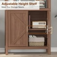 thumbnail image 3 of Bookshelf Bookcase, 5 Tier Wooden Bookcases with Open Shelf & Doors Cabinet, 71 in Tall Bookcase with Adjustable Shelves, Farmhouse Bookshelves Library Bookcase for Living Room Home Office, 3 of 7