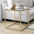 thumbnail image 5 of Furniture of America Cevelle Contemporary Glass Top End Table in Gold, 5 of 8