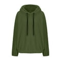 thumbnail image 5 of Sevevn Womens New Long Sleeve Hooded Jacket Solid Color Casual Loose SweaterPlush Sweatshirt Green S Summer Savings, 5 of 6