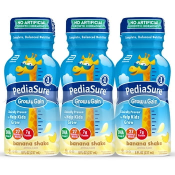 PediaSure Grow & Gain tional Shake with Immune Support, Banana, 8 fl oz Bottle (6 Count)