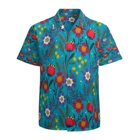 High Quality Hawaiian Shirts for Men Short Sleeve Aloha Beach Shirt Floral Summer Casual Button Down Shirts Blouses PM7P9B