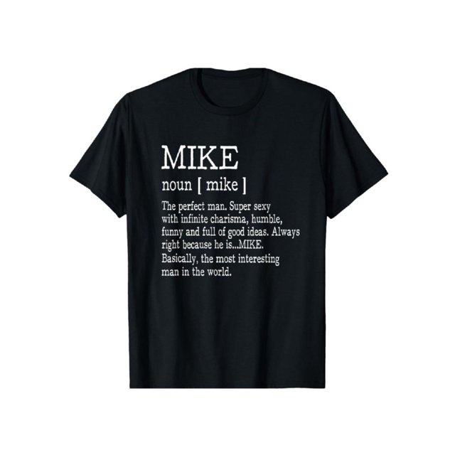 Camiseta divertida "Mike Definition" - Camiseta de algodón suave con cuello redondo para hombre - Camiseta informal con gráficos humorísticos - Regalos para hombre - Ropa masculina