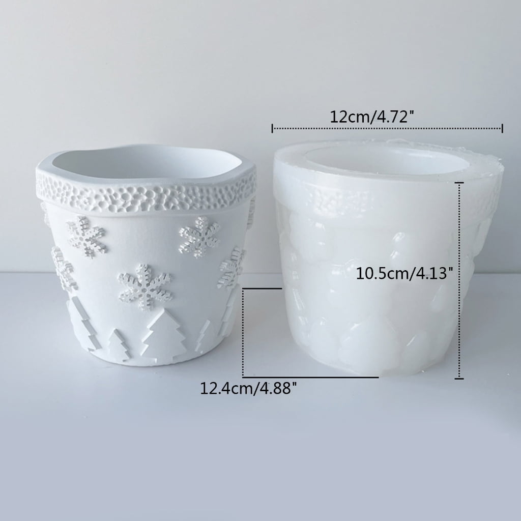 BQBQERT Flower Silicone Mold Concrete Cement Plant Mold Flowerpot Epoxy Resin Mould Makeup Brush Holder Mold
