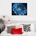 thumbnail image 4 of ONETECH  - Bathroom Wall Art Blue Canvas Flower for Modern Home Living Room Bedroom Office Dining Room Printed Decorative Picture with Frame Hanging, 4 of 4