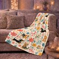 thumbnail image 6 of Autumnal Watercolor Dog Breed Pattern Floral Accents, Playful Pet Portrait Pattern, Warm Flannel Blanket for Living Room and Bedroom, Dog Lovers Just Because Gift, Pet Lover Home Decor, 6 of 9