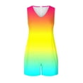 thumbnail image 4 of aidice Summer Jumpsuits for Women Casual V Neck Sleeveless Comfy Multi Color Hidden Zipper Shorts Rompers, 4 of 4