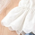 thumbnail image 6 of Toddler Girls 2 Piece Outfits Lace Strap Ruffle Top with Denim Shorts Fashion Summer 2024 2PCS Sets, 6 of 6