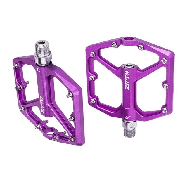Pedales de bicicleta de montaña Pedales de Pedales de pna de bicicleta de aluminio 9/16 "Rodamiento seldo antideslizante para - Púrpura Sunnimix pedales de bicicleta de montaña