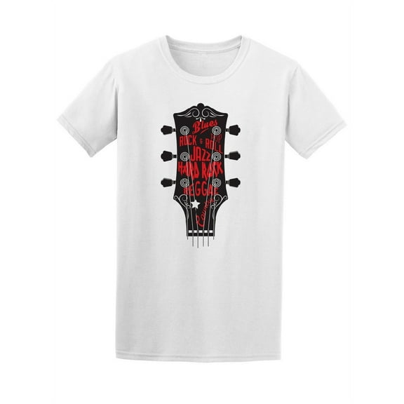 Blues Rock Jazz Guitar Headstock T-Shirt Men -Image by Shutterstock, Male XX-Large