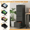 thumbnail image 2 of Metal File Cabinet with Lock, Storage Cabinet with 4 Drawers for Home Office,Metal Filing Cabinet for Legal/Letter/A4 Files,Assembly Required(15''W-4 Drawers,Black), 2 of 6