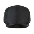 thumbnail image 6 of UTSJKR Men's Leather Newsboy Hat Adjustable Flat Cap Classic Golf Newsboy Cap Gatsby Ivy Caps Driving Fishing Beret Hats Black, 6 of 6