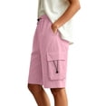 thumbnail image 5 of SHTXOZHI Womens Cargo Capris Drawstring Elastic Waisted Wide Leg Pants Casual Vacation Hiking Bottoms with Pockets, 5 of 6