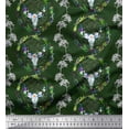 thumbnail image 1 of Soimoi Poly Georgette Fabric Floral,Wreath & Skull Animal Print Fabric by Yard 42 Inch Wide, 1 of 1