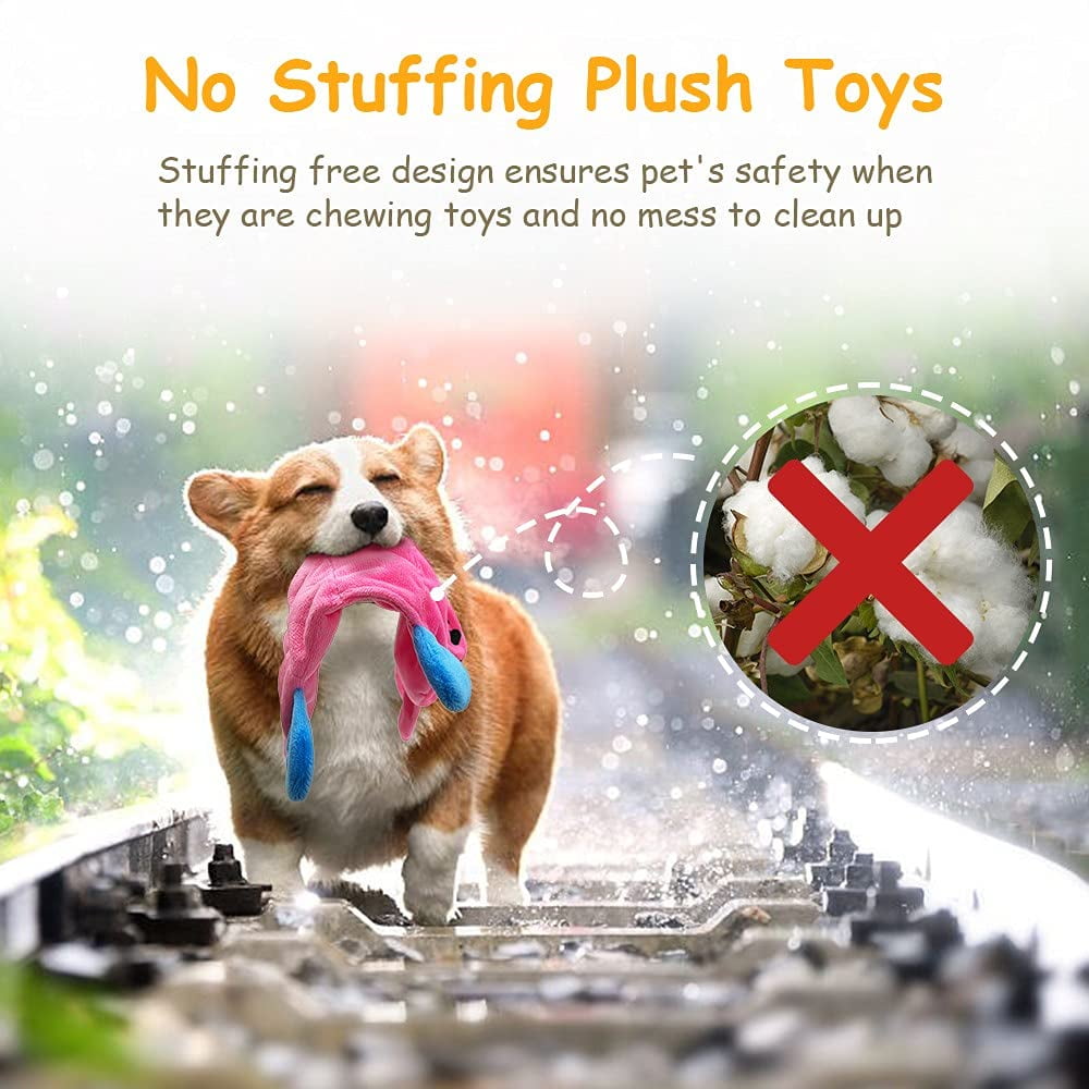 teytoy No Stuffing Dog Toy, Crinkle Squeaky Dogs Teething Chew Toys Set for Small Medium Large Breed Puppies Aggressive Chewers,Durable Birthday Interactive Plaything Dogs Doggies Toys Bulk
