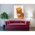 thumbnail image 3 of Epic Graffiti 'Ginger Cat with Crown Portrait' by Fab Funky, Canvas Wall Art, 40"x54", 3 of 3