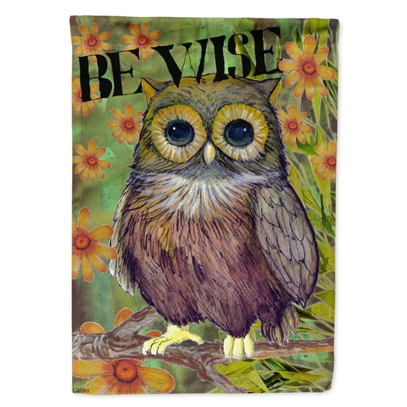 Carolines Treasures PJC1029GF Be Wise Owl Flag Garden Size  Small multicolor