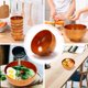 thumbnail image 5 of Nvzi Juego de 6 piezas de cuencos y vajilla de madera, adecuados para servir arroz, sopa, salsa, café, té y también como elemento decorativo. Ensaladera de madera, 3,94 x 2,55 pulgadas., 5 of 5