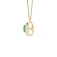 thumbnail image 2 of ANGARA Natural Round Bezel-Set Emerald Pendant with Diamond Halo in 14K Yellow Gold for Women (Size-4mm) | May Birthstone, Birthday, Anniversary, Jewelry Gift for Women | Natural Emerald Necklace, 2 of 9