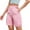 Pink, variant on Zpanxa Shorts for Women Casual Summer, Womens Casual Solid Color Waist High Waist Drawstring Five Piece Shorts