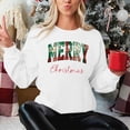 thumbnail image 3 of Merry Christmas Sweatshirt for Women Plaid Holiday Long Sleeve Xmas Tree Print Pullover Lightweight Shirt, 3 of 7