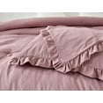 thumbnail image 3 of Chezmoi Collection Nora 3-Piece Woodrose Ruffled Edge Trim Microfiber Comforter Set, Full Size, 3 of 8