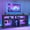 Carbon Fiber, variant on Blotout 74" TV Stand for TVs up to 85" with LED Lights and Power Outlet, 32" Tall Modern Gaming Entertainment Center with Adjustable Shelve for Living Room, High Glossy Black Marble