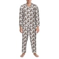 thumbnail image 3 of Lsque Chickens Peck Grain Pattern Long Sleeve Pajama Set for Men - Soft 2-Piece Sleepwear and Loungewear Set with Pockets, Comfy Nightwear-Medium, 3 of 7
