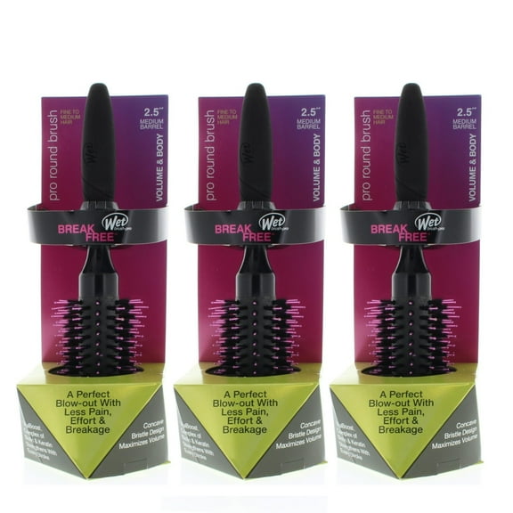 Wet Brush Pro Volume & Body 2.5 inch Round Brush Fine/Medium Model# BWP834VMFM2.5R (3 Pack)