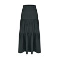 thumbnail image 4 of Arlun Women's Summer Casual Elegant Smock Layered Tiered Maxi Skirts High Waisted a Line Flowy Long Skirts Lightweight Breathable Comfy Boho Beach Long Skirt Dark Gray L, 4 of 6