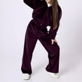 thumbnail image 2 of Women's Autumn Winter Casual Velour Suit Two Piece Set Comfortable Stylish Trousers Outfit for Girls Sports and Daily Wear, 2 of 2
