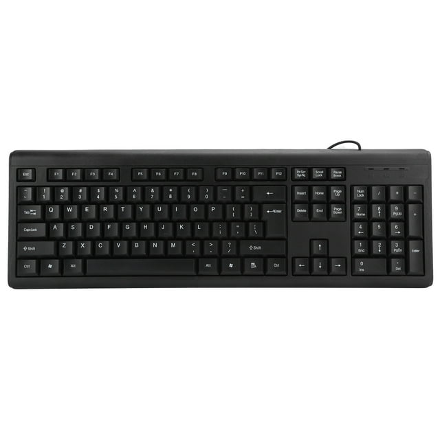 Teclado con cable USB, 104 teclas, teclado silencioso de negocios, PC, portátil, ordenador T15