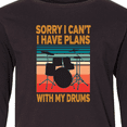 thumbnail image 4 of Inktastic Drummer Funny Retro Plans with My Drums Long Sleeve Youth T-Shirt, 4 of 5