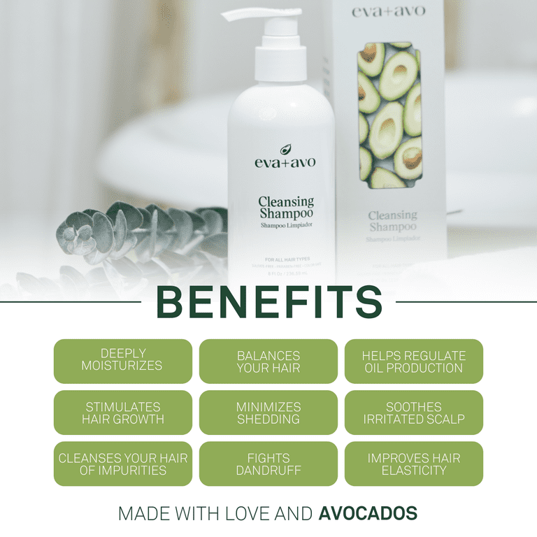 Eva + Avo Sulfate Free Shampoo with Avocado Oil, 8 fl oz photo 5