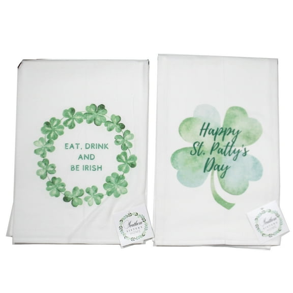 Tabletop St. Patrick's Day Towels Cotton Gourmet Flour Sack Fstspd-Fstedbi