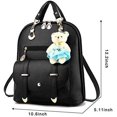 thumbnail image 3 of Mochila de cuero para niñas, minibolso de hombro acolchado de moda para adolescentes, tamaño pequeño, 3 of 5