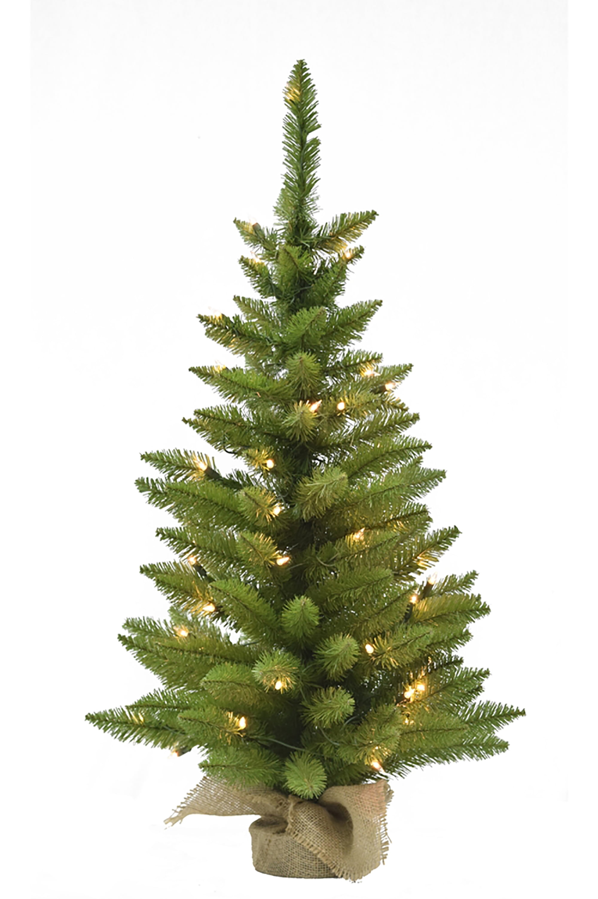 Perfect Holiday 3Ft Pre-Lit Tabletop Christmas Tree W/ Burlap Base - Walmart .Com