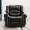 thumbnail image 2 of Home Power Recliner Chair, Multifunctional Electric Reclining Single Sofa, 3 Positions for Adjustable, Breathable Bonded Leather Sofa Classic Theater Seating W/USB Port - Red Brown, 2 of 10