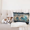 thumbnail image 4 of Ambesonne Fantasy World Throw Pillow Cover 2 Pack, Balcony to the Ocean, 18", Dark Turquoise and Ecru, 4 of 7