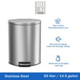 thumbnail image 4 of Better Homes & Gardens Kitchen Trash Can, 14.5 Gallon Stainless Steel Semi Round Step Garbage Bin with Soft Close Lid, Silver, 4 of 10