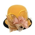 thumbnail image 2 of FADAACAI Vintage Hats Women's Hats Felt Hats for Women 1930s Dresses for Women Vintage Women Fashion BeretPainter Hat Cap Warm Top Hat Yellow, 2 of 2