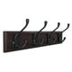 thumbnail image 1 of Perchero de pared SONGMICS con 4 ganchos triples, color marrón oscuro, 1 of 8
