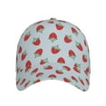 thumbnail image 2 of Kdxio Unisex Hand Drawn Strawberry Pattern Baseball Cap Unisex Washed Classic Adjustable Hat, 2 of 8