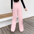 thumbnail image 3 of Hvot&aat Women's Y2K Fashion Pleated Pants Trousers Solid Color Lapel Suit Pants Business Casual Straight Leg Pants, 3 of 6