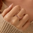 thumbnail image 2 of Mother Daughter Friendship Knot Love Rings for Women 925 Sterling Silver Rose Gold Cubic Zirconia Infinity Promise Ring Birthday Wedding Band Jewelry Gifts for Mom Sister Daughter, 2 of 6