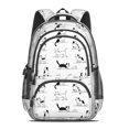 thumbnail image 2 of Cat Line Art White Pattern Backpack for School, Cute School Bag with Adjustable Shoulder Straps and Padded Back, 16.9"x12.6"x5.9", 2 of 4