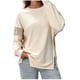 thumbnail image 2 of Suéter con abertura en el dobladillo de color contrastante para mujer, blusa informal de manga larga y cuello redondo, cómoda tela de imitación de tela, ideal para uso diario y en casa, sopatenor, 2 of 4
