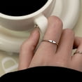 thumbnail image 3 of Women Ring Simple Style Bright Luster Geometric Smooth Polished Adjustable Decorative Gift Alphabet A-Z Letters Initial Name Finger Ring Jewelry for Daily Life, 3 of 8